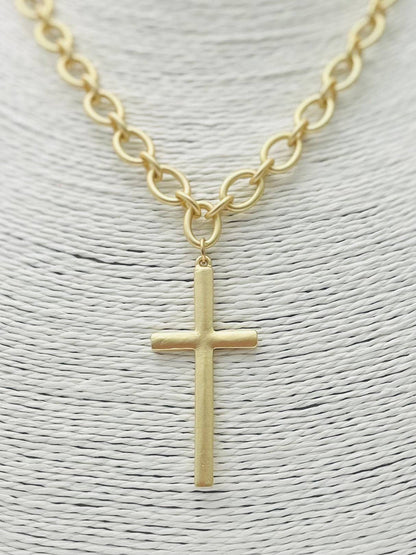 GOLDEN - Traditional Cross Necklace (vintage gold)