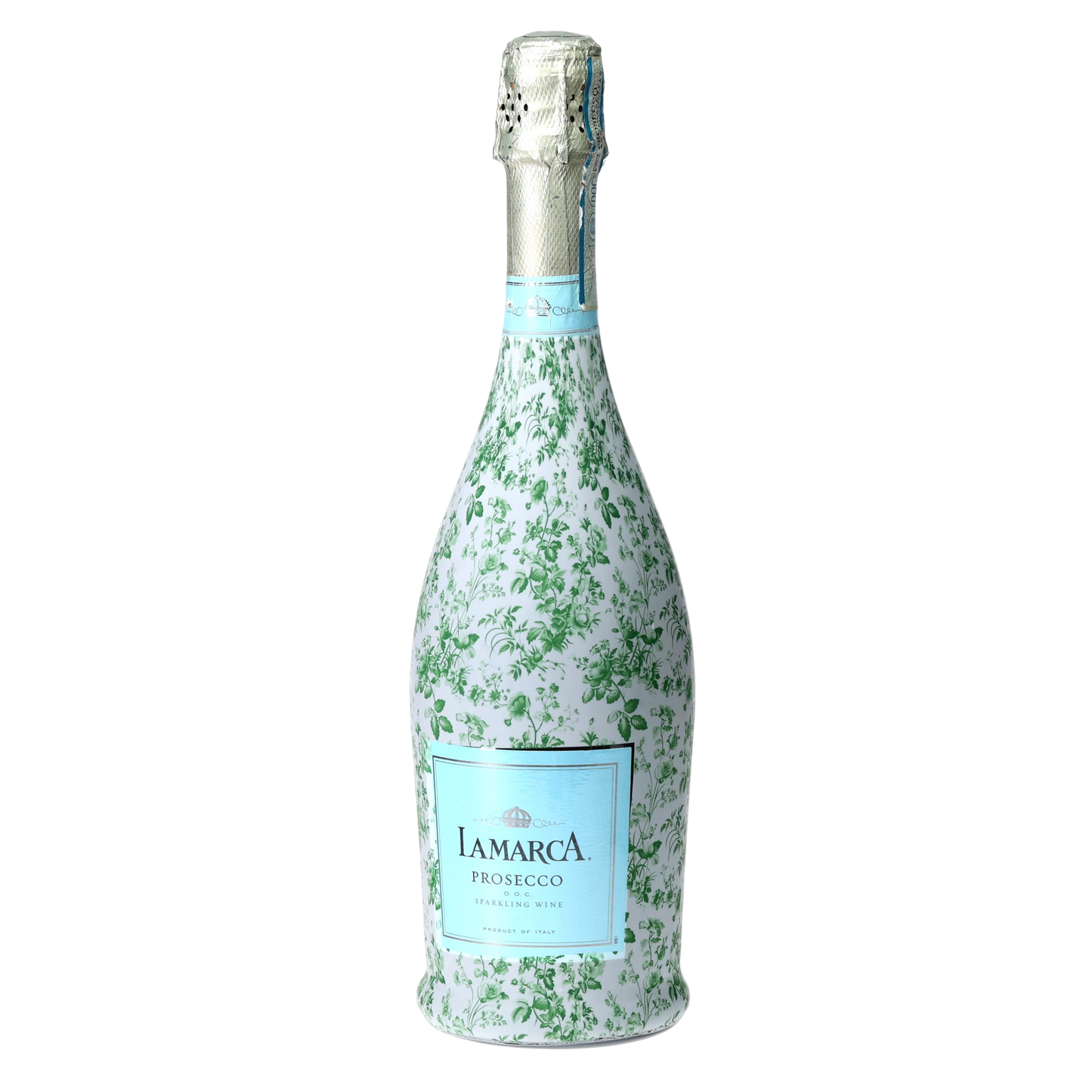 Grandmillennial Green Floral Prosecco Bottle Wrap
