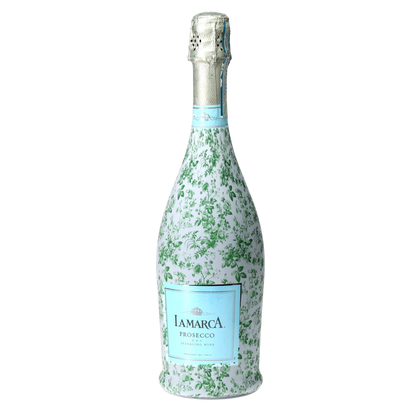Grandmillennial Green Floral Prosecco Bottle Wrap