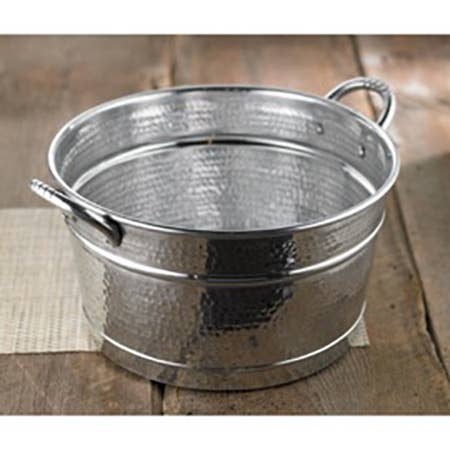 Hammered Beverage Tub with Handles