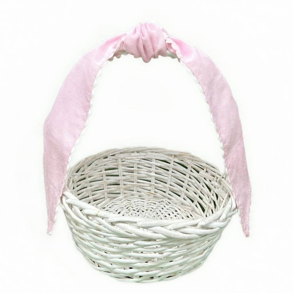Pink Cotton Pique Sash with Trim