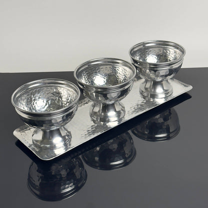 Hammered Tray Set 3 Bowls