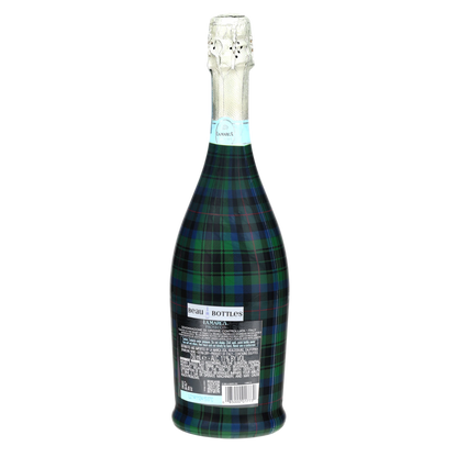 Blue & Green Christmas Tartan Prosecco Bottle Wrap