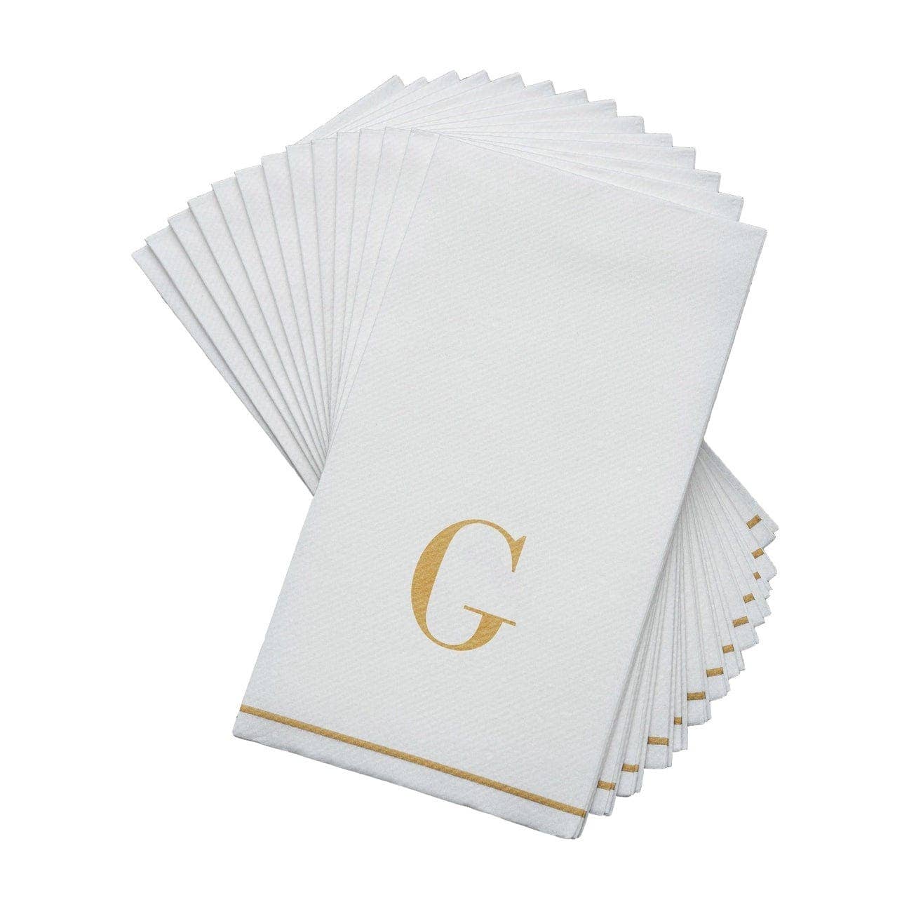 G Gold Monogram Paper Disposable Dinner Napkins| 14 Napkins