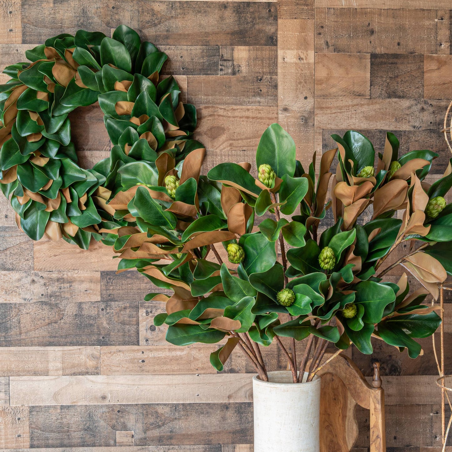 Magnolia Leaf Branch - 44 Inch