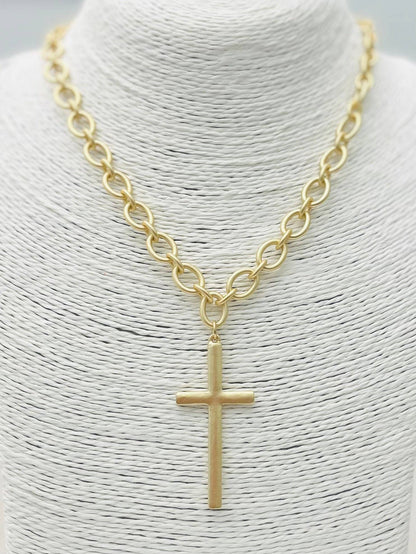 GOLDEN - Traditional Cross Necklace (vintage gold)