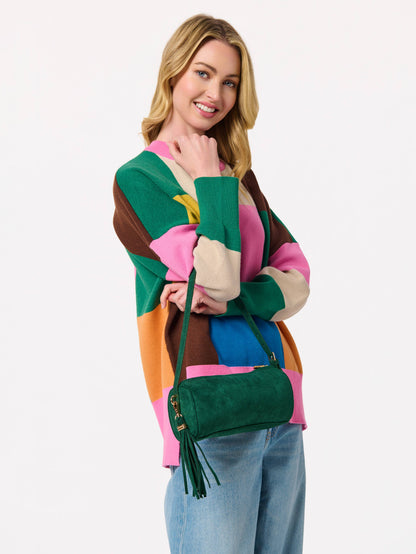 COLOR BLOCK LOOSE FIT SWEATERS, MULTI