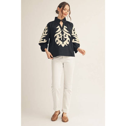 Baroque applique detail top