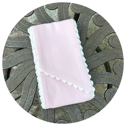 Pink Cotton Pique Sash with Trim