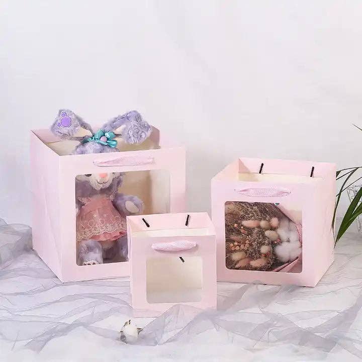 Cube Window Kraft Flower/Gift Bag