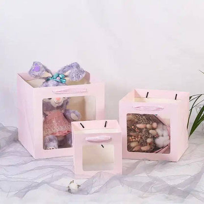 Cube Window Kraft Flower/Gift Bag