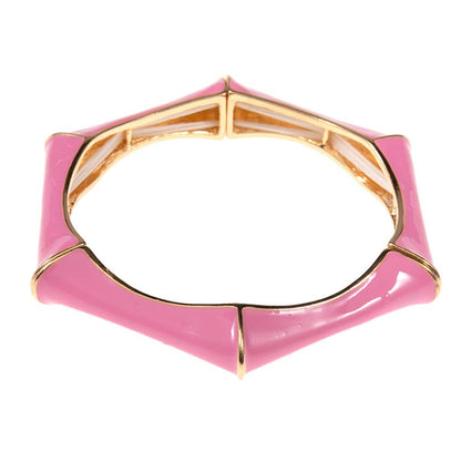 Enamel Hexagonal Stretch Bangle Bracelet