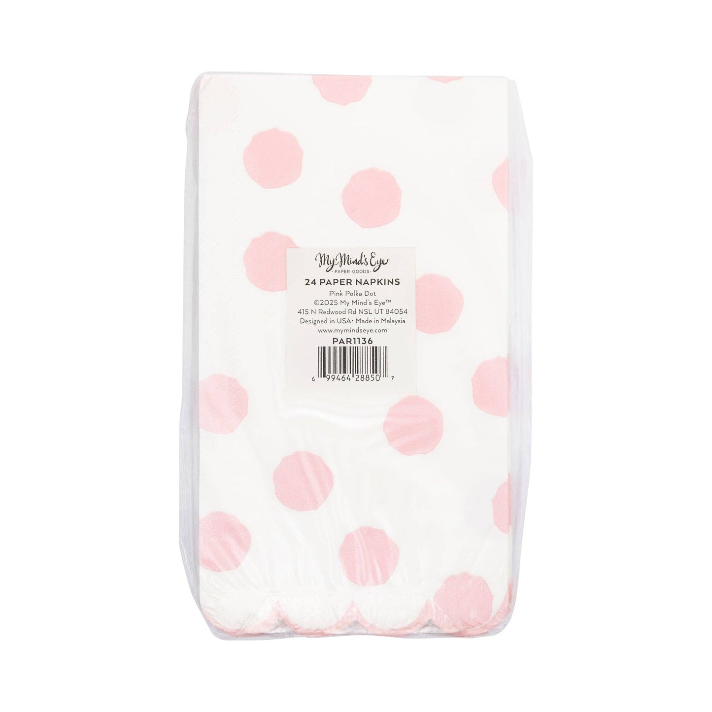 PAR1136 - Pink Polka Dot Dinner Napkin