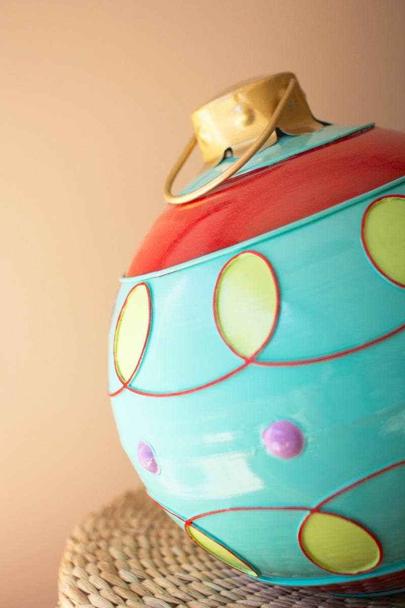 LARGE COLORFUL CHRISTMAS BALL ORNAMENT