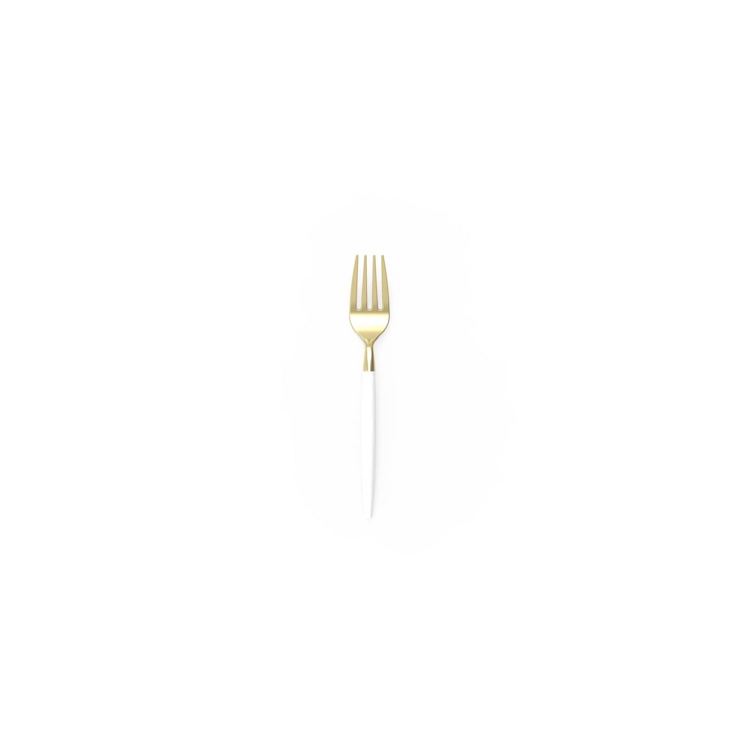 White and Gold Plastic Mini Forks | 20 Forks