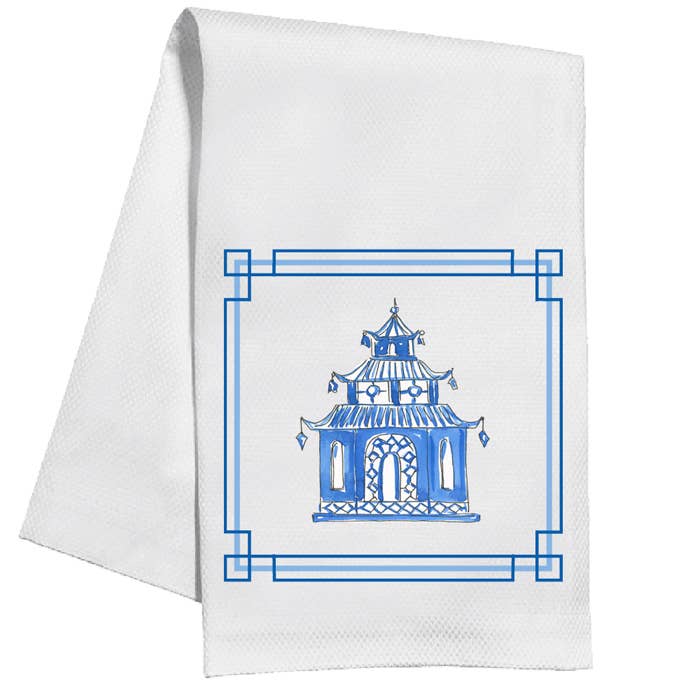 Blue Pagoda Kitchen Towel