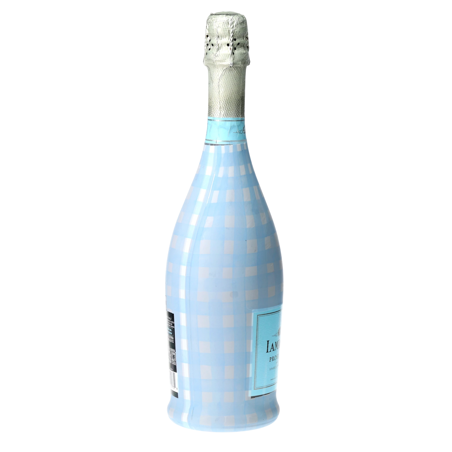 Powder Blue Picnic Gingham Prosecco Bottle Wrap