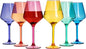 Unbreakable Colored Stemmed Acrylic Wine Glasses Set of 6