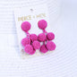 Custom Fuchsia Beaded Bauble Drop Earring