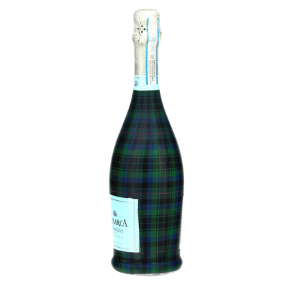 Blue & Green Christmas Tartan Prosecco Bottle Wrap