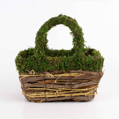 Dorothy Moss Basket Green/Natural   10x9x7
