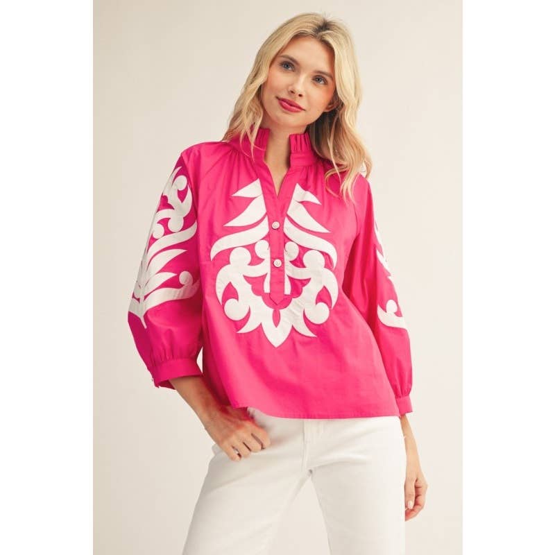Baroque applique detail top
