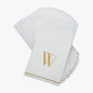 Letter W Gold Monogram Paper Disposable Dinner Napkins | 14 Napkins