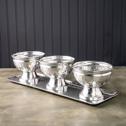 Hammered Tray Set 3 Bowls