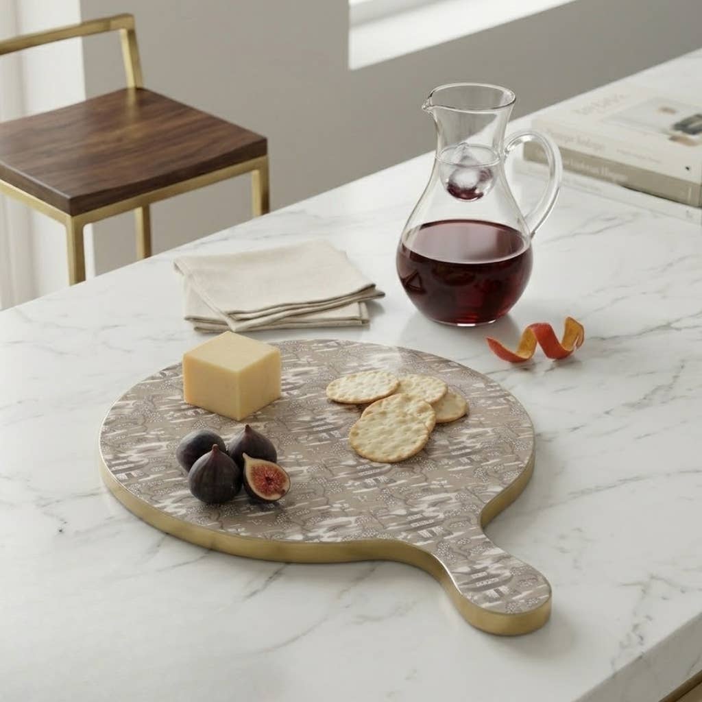 Kyoto Pagoda Charcuterie Board - Taupe & White - Large