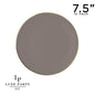 Taupe and Gold Round Plastic Plates | 10 Pack