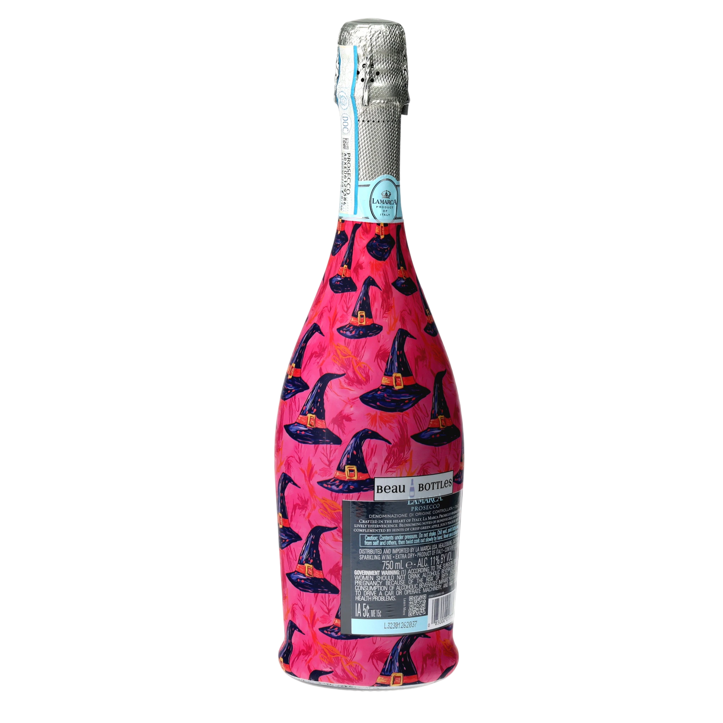 Preppy Halloween Witch Hats Prosecco Bottle Wrap