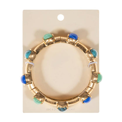Bold Stone Pointed Stretch Bangle Bracelet