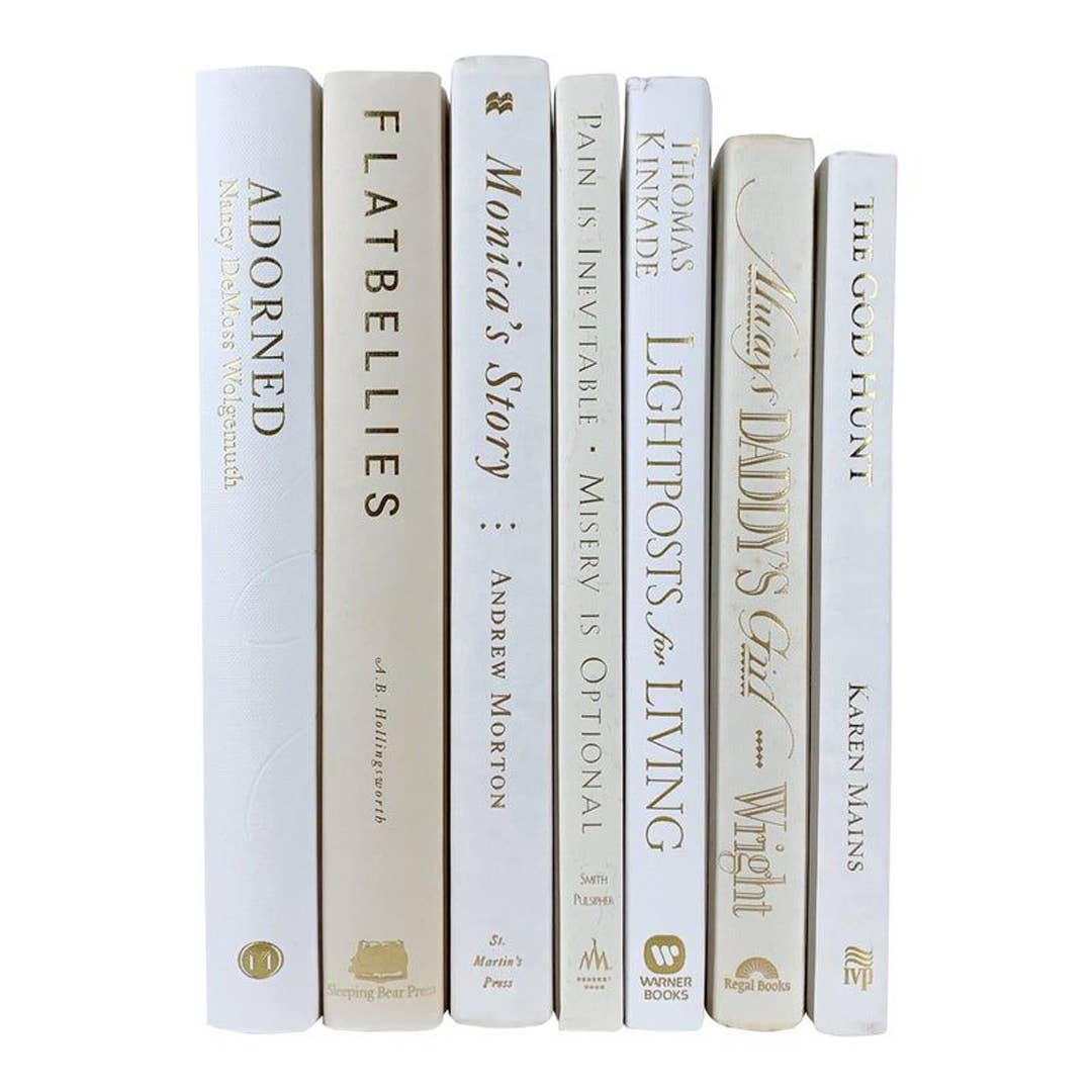White/cream books by the foot for decor