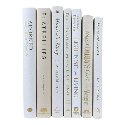 White/cream books by the foot for decor