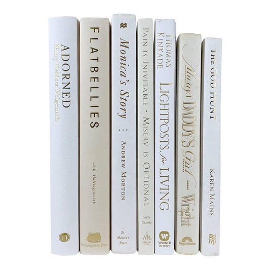 White/cream books by the foot for decor