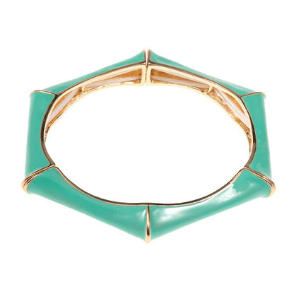 Enamel Hexagonal Stretch Bangle Bracelet