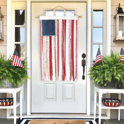Fourth of July Patriotic Door Banner Stars Stripes Decor