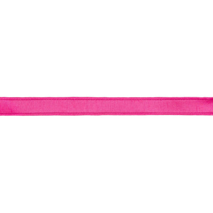1" Wired Dupioni Ribbon | Hot Pink w/ Metallic Fused Backing | 10 Yard Roll