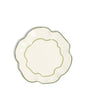 Evelyn Plate  White/Green   8"