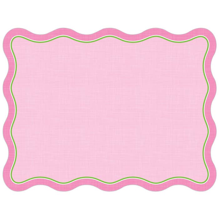 Light Pink and Green Linen Posh Die-Cut Placemat