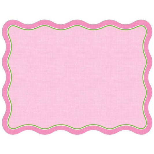 Light Pink and Green Linen Posh Die-Cut Placemat