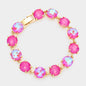 American USA Round Stone Link Evening Bracelet