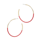 Red/ Gold Skinny Hoop Earrings | Skinny Hoop