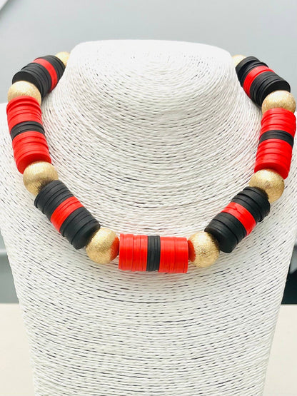 GAME DAY - School Spirit Necklace (black/red)