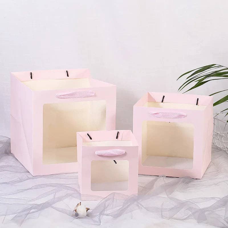 Cube Window Kraft Flower/Gift Bag