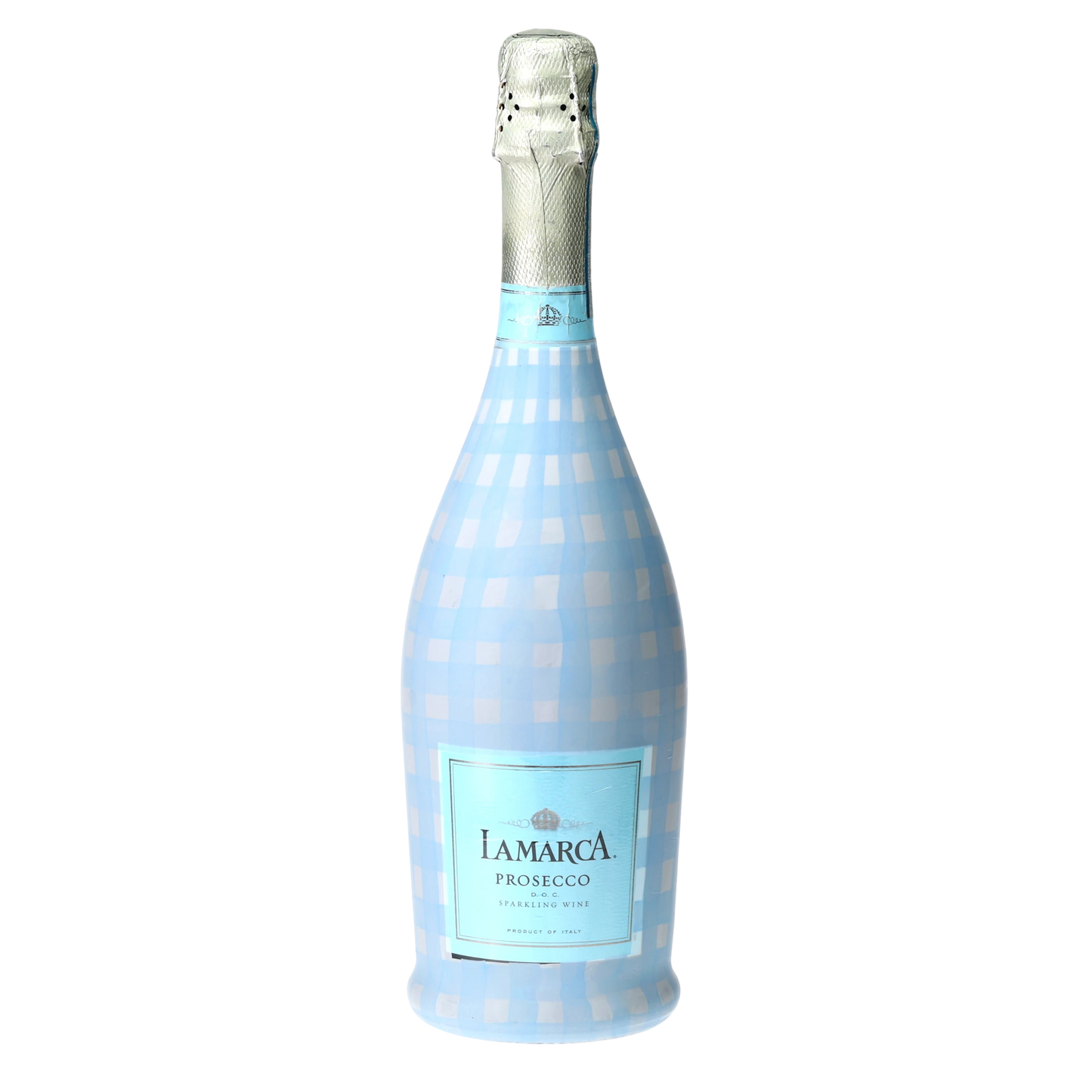 Powder Blue Picnic Gingham Prosecco Bottle Wrap