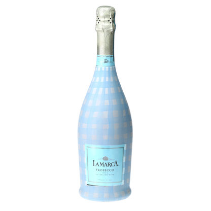 Powder Blue Picnic Gingham Prosecco Bottle Wrap