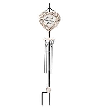 Sympathy Heart Shaped Chimes Stake 3 Assorted  Item # 14522