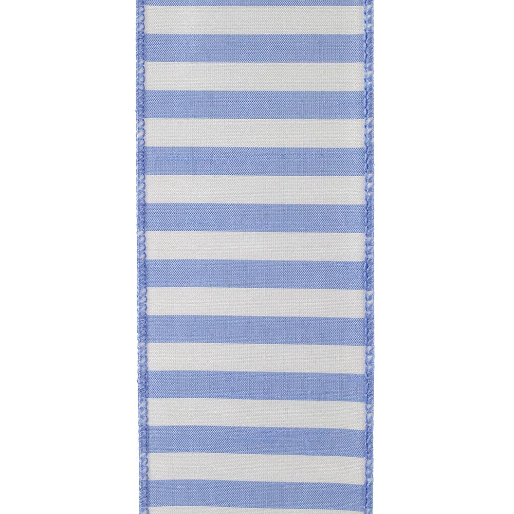 Cabana Stripe Dupioni Wired Edge, Iris, 2-1/2 In, 10 Yards
