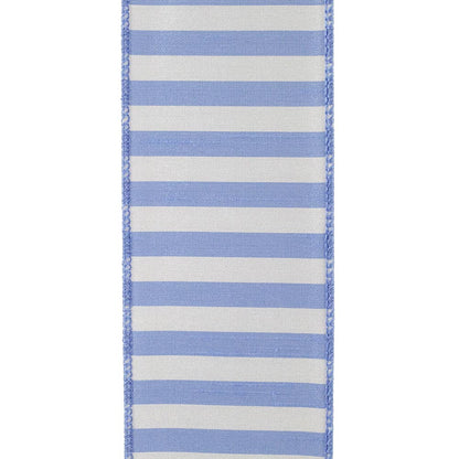 Cabana Stripe Dupioni Wired Edge, Iris, 2-1/2 In, 10 Yards